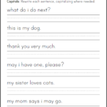 Capitalization Worksheet For Kindergarten Student Handouts