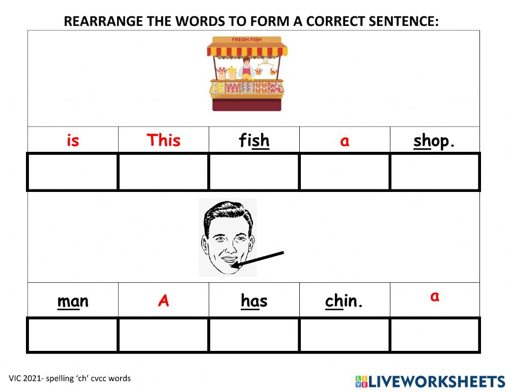 Ch Cvcc And Sentences Worksheet