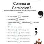 CommaorSemicolon pdf Google Drive Middle School Grammar Worksheets