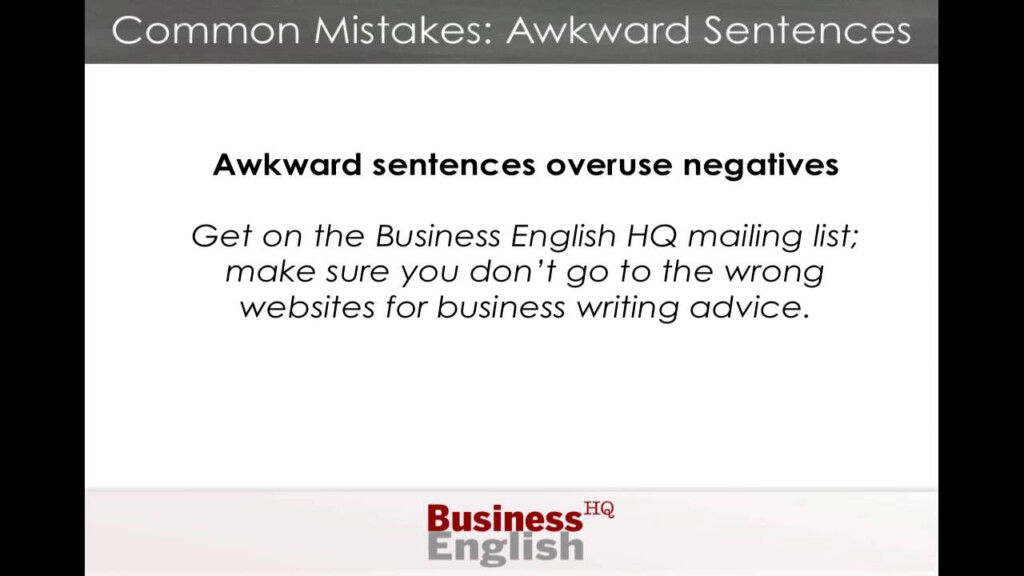 Common Writing Errors Awkward Sentences YouTube