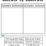 Complete Sentences Vs Incomplete Sentences Sorting Worksheets
