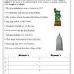 Complete Subject And Complete Predicate Worksheet