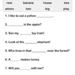 Completing Sentences Worksheets For Kindergarten