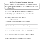 Compound Sentences Worksheets Simple And Compound Sentences Worksheet