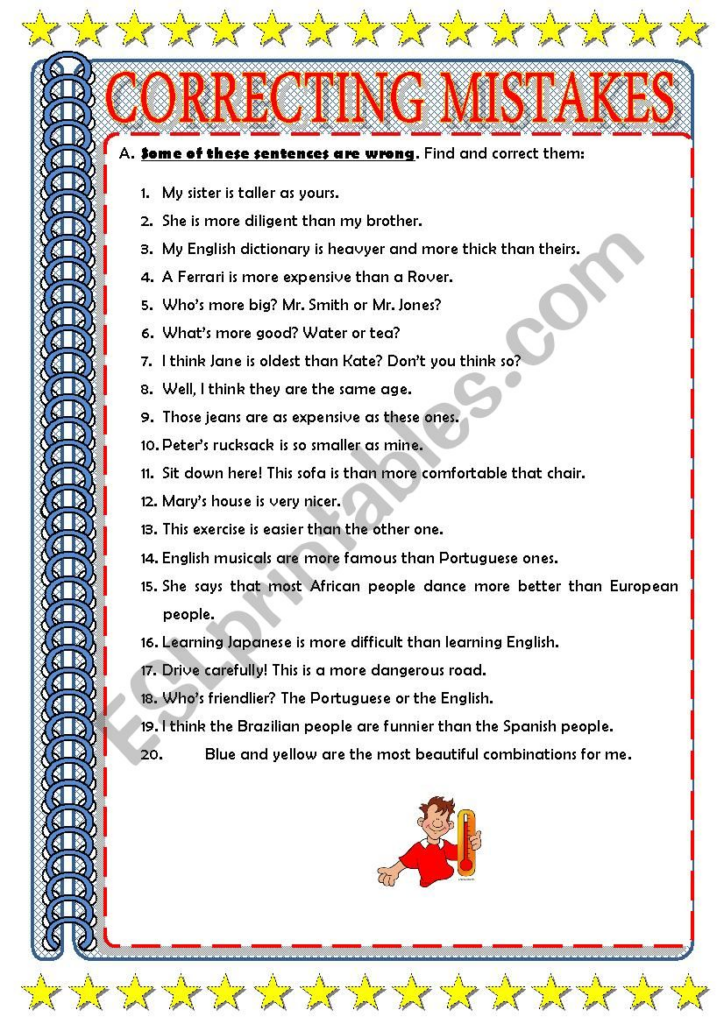 CORRECTING MISTAKES Worksheet Ejercicios De Ingles Ejercicios Ingles