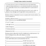 Creating Complex Sentences Worksheet Complex Sentences Complex