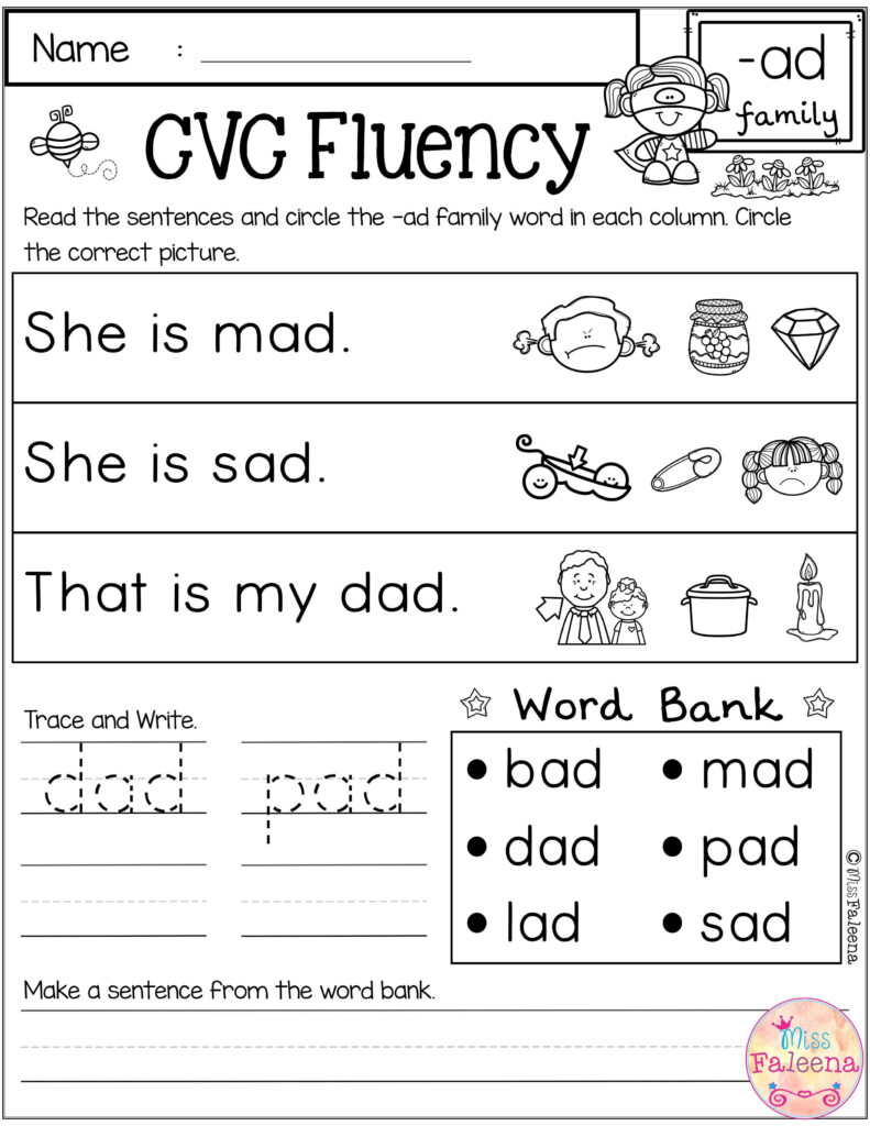 CVC Fluency Cvc Words Worksheets Making Words Kindergarten Writing 