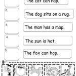 Cvc Words Simple Sentences For Kindergarten To Read Pdf Worksheets