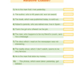 Defining Vs Non Defining Relative Clause Worksheet