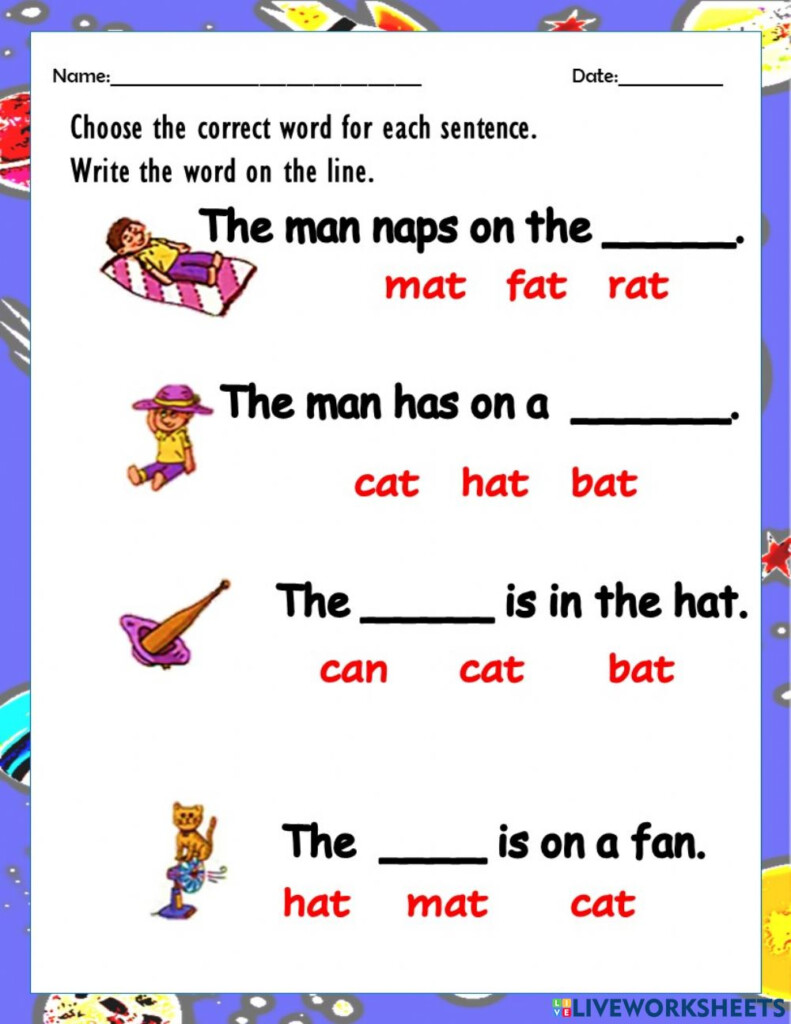 Ejercicio Interactivo De CVC Sentences