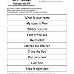 End Of Sentence Punctuation Worksheets Even Different Themes And