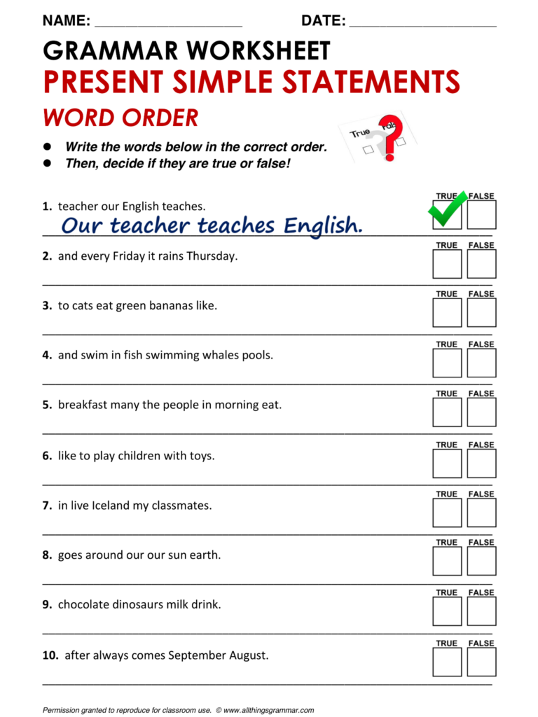 English Grammar Present Simple Questions Word Order Www 