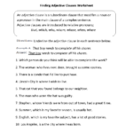 Englishlinx Clauses Worksheets Adjectives Adjective Worksheet