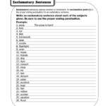 Exclamatory Sentences Free Worksheets Samples