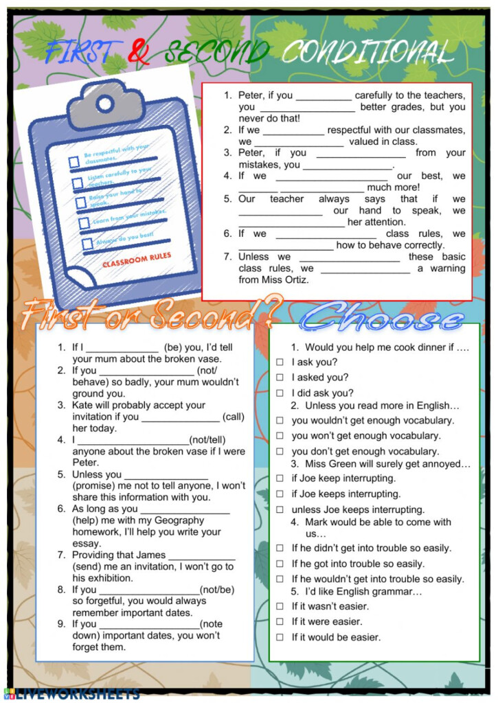 Ficha De First And Second Conditional