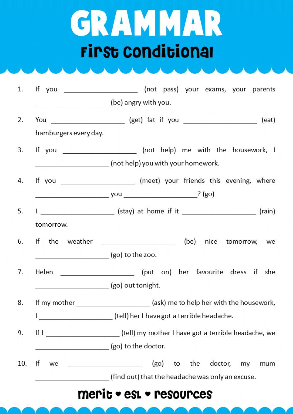 First Conditional Online Worksheet For Elementary You Can Do The