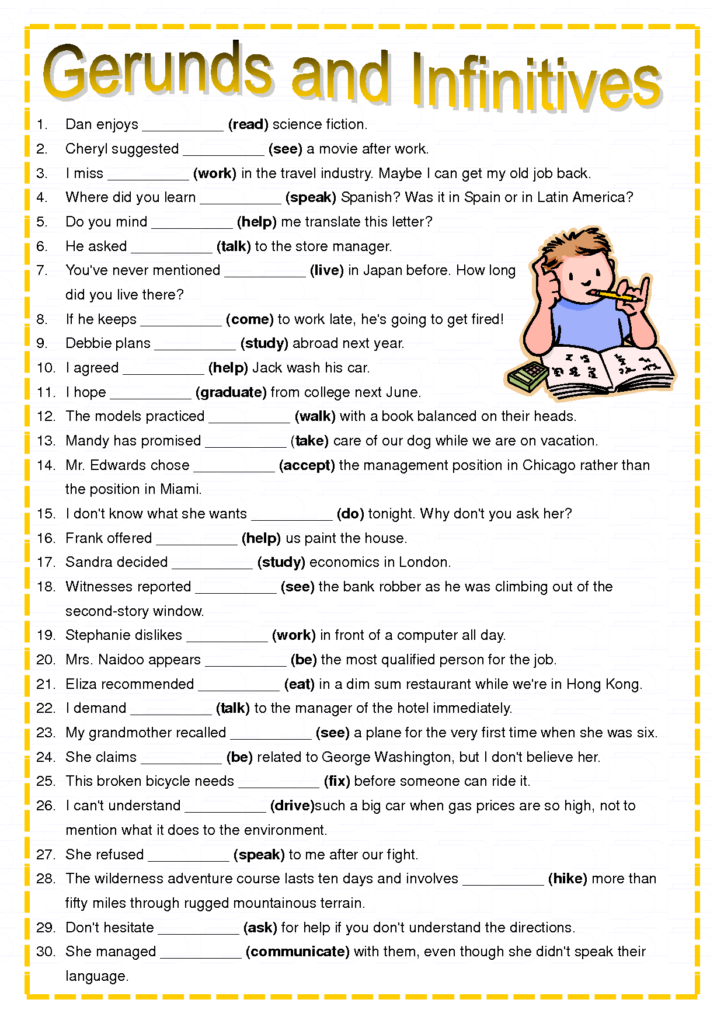 Gerund Worksheet With Answer Key Vegan Divas NYC