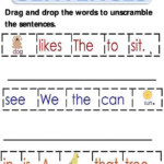 Grade 1 Jumbled Sentences Worksheet K5 Learning Unjumble The