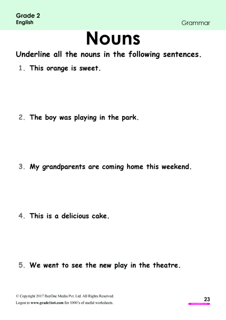 Grade 2 Grammar Worksheets K5 Learning English Grammar Online Pdf 