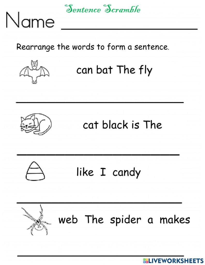 Grade 2 Jumbled Sentences Worksheet