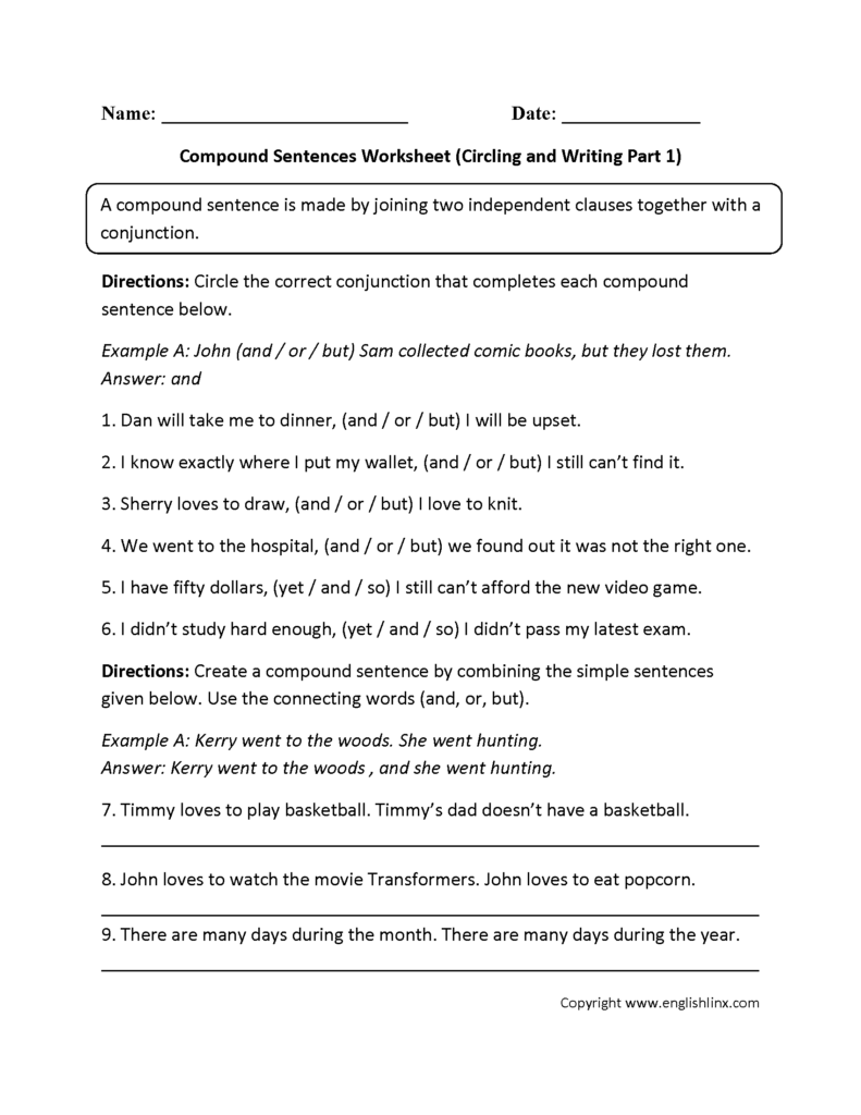 Grade 8 Compound Complex Sentences Worksheet With Answer Key Pdf 