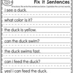 Handwriting Practice Kindergarten Writing Sentences Worksheets