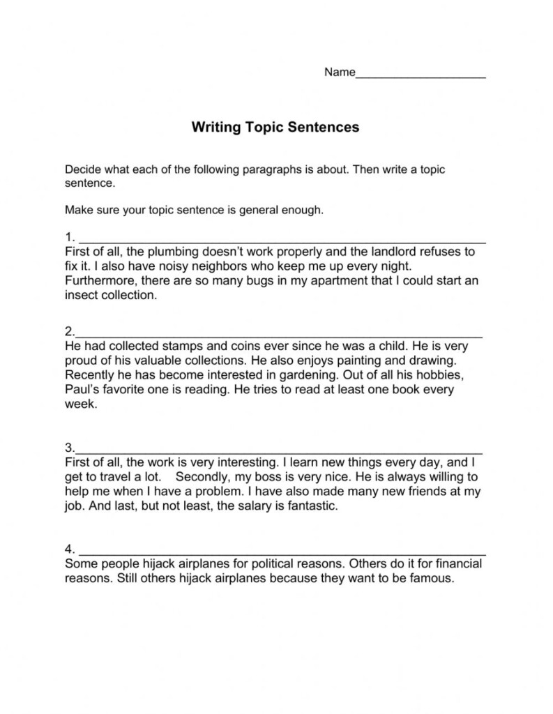 How To Start A Topic Sentence How Do You Write A Topic Sentence For 