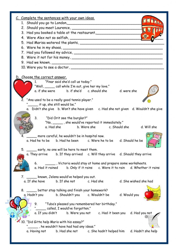 Inversion Conditionals Worksheet