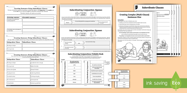 Main Clause And Subordinate Clause KS2 English Pack