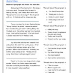 Main Idea In Three Sentences Main Idea Worksheet 5th Grade