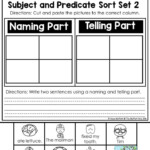 Naming And Telling Parts Of Sentences First Grade Worksheets