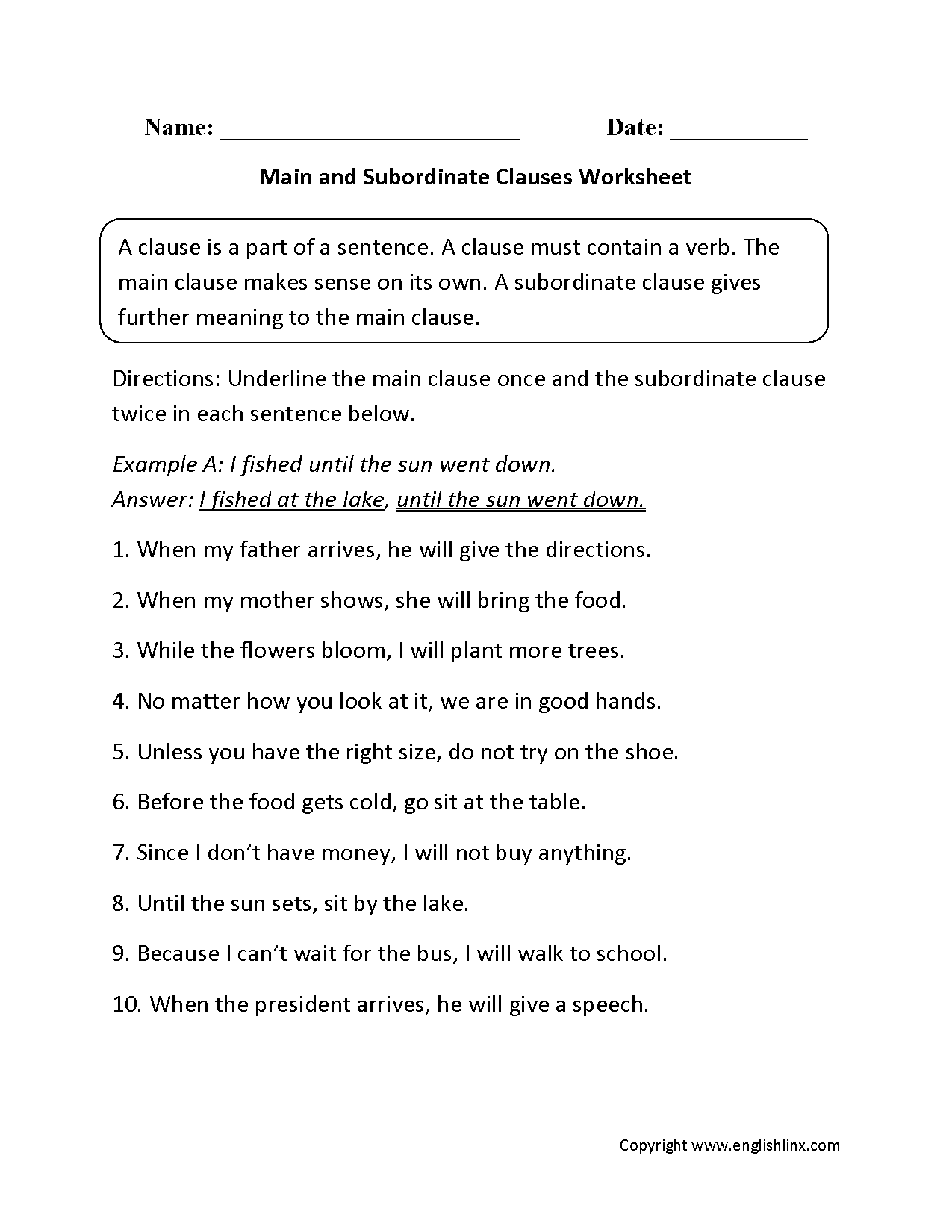 Noun Clause Worksheet With Answers Pdf Askworksheet