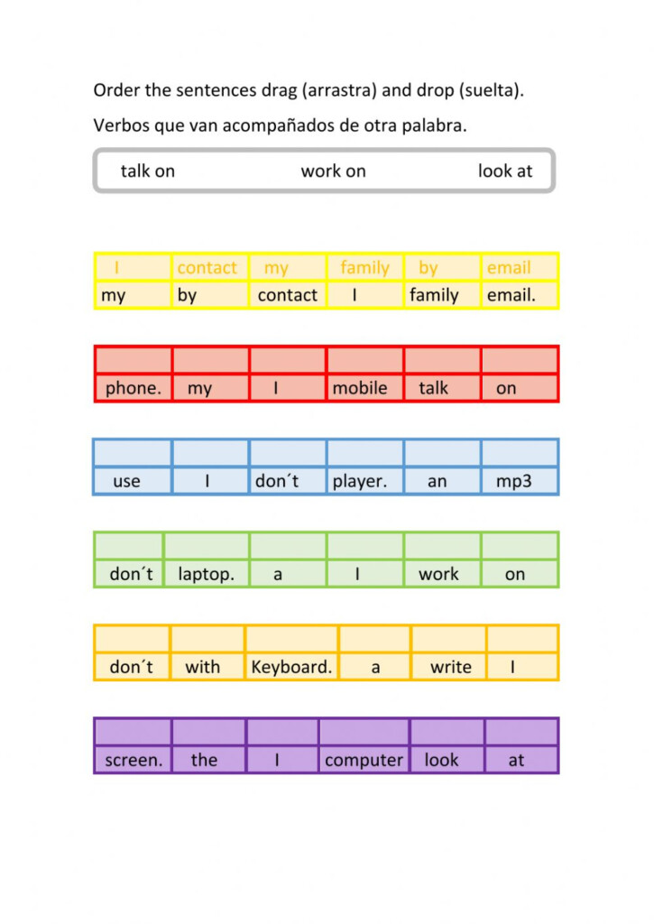 Order Sentences Interactive Worksheet