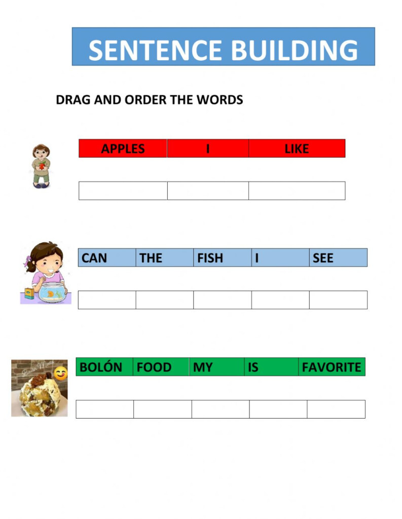 Order The Sentences Activity For Grade 1