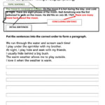 Organizing A Paragraph Interactive Worksheet