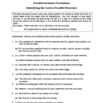 Parallel Structure Worksheets Identifying Correct Parallel Structure