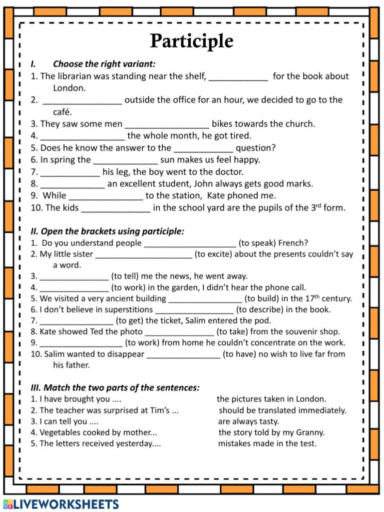 Participles Exercise