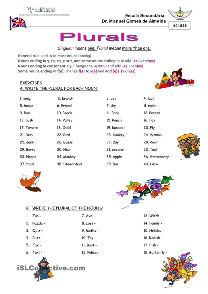 Plurals Plurals English Worksheets For Kids Learn English