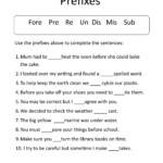 Prefixes Worksheet 22nd Grade