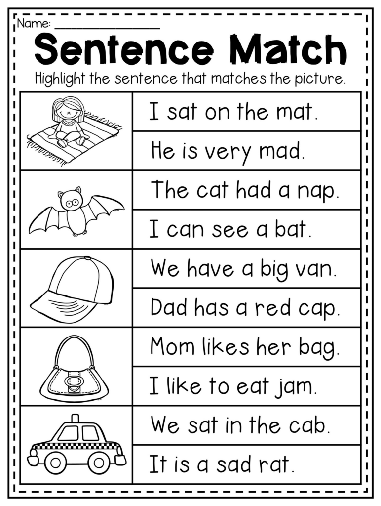 Read And Match Cvc Sentence Worksheet This Packet Is Filled With Piles 