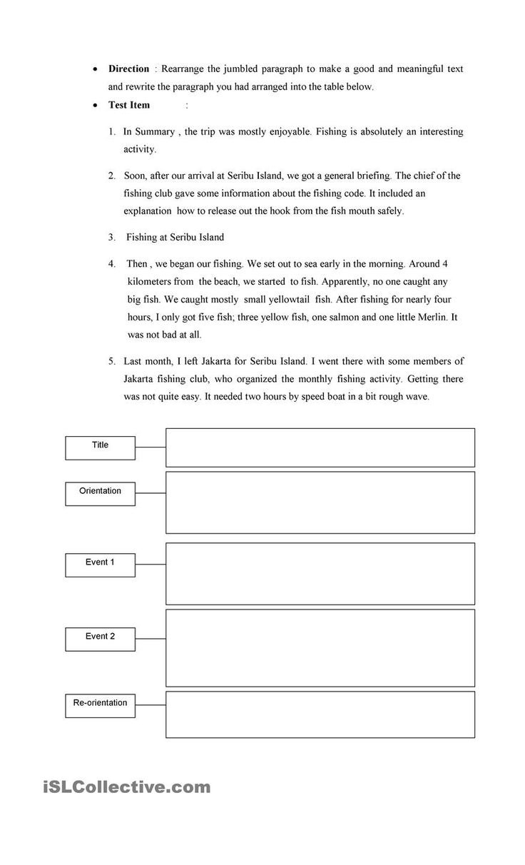 Recount Jumble Paragraph Kindergarten Worksheets Printable Reading