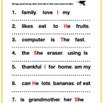 Sentence Building Ficha De English As A Second Language ESL