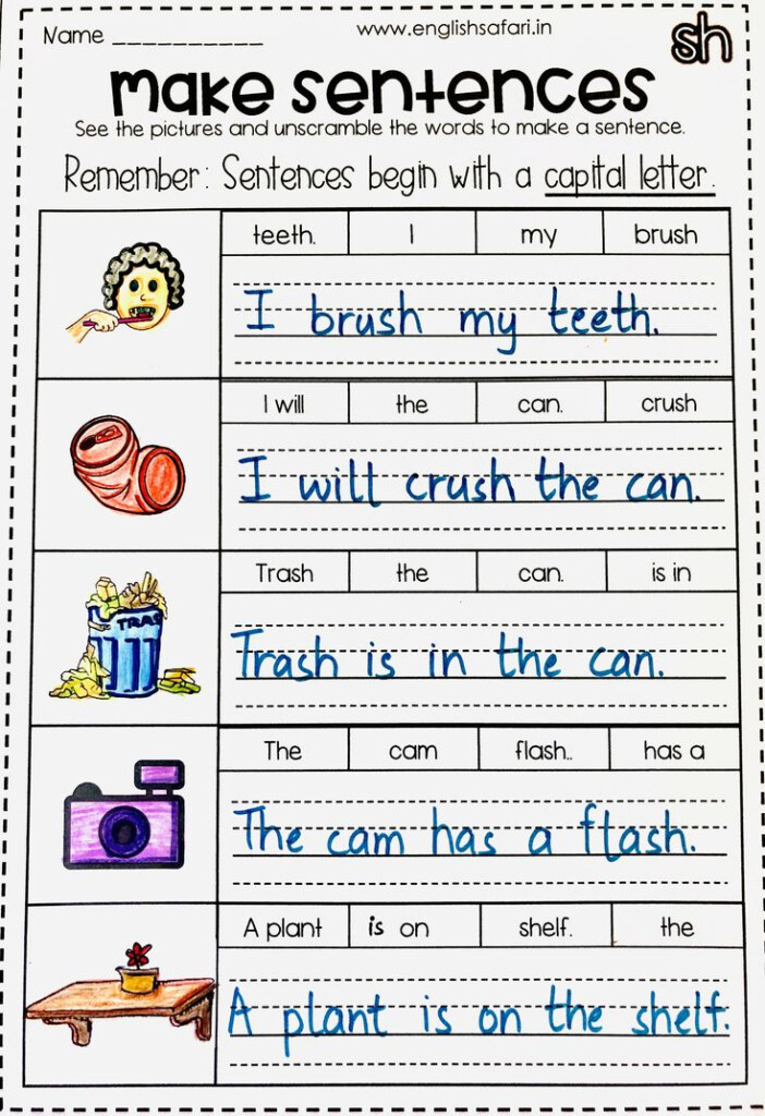 Sentence Maker Worksheet For Kids Printable Tripmart