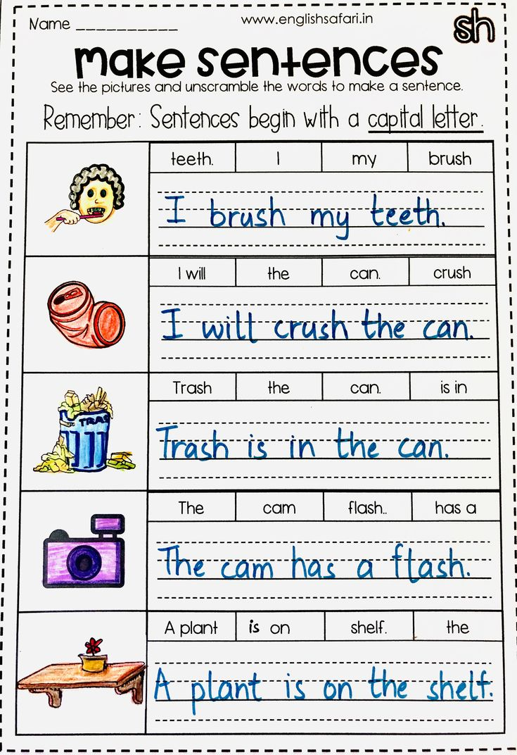 Sentence Maker Worksheet For Kids Printable Tripmart