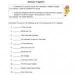Sentence Or Fragment Worksheets 99Worksheets