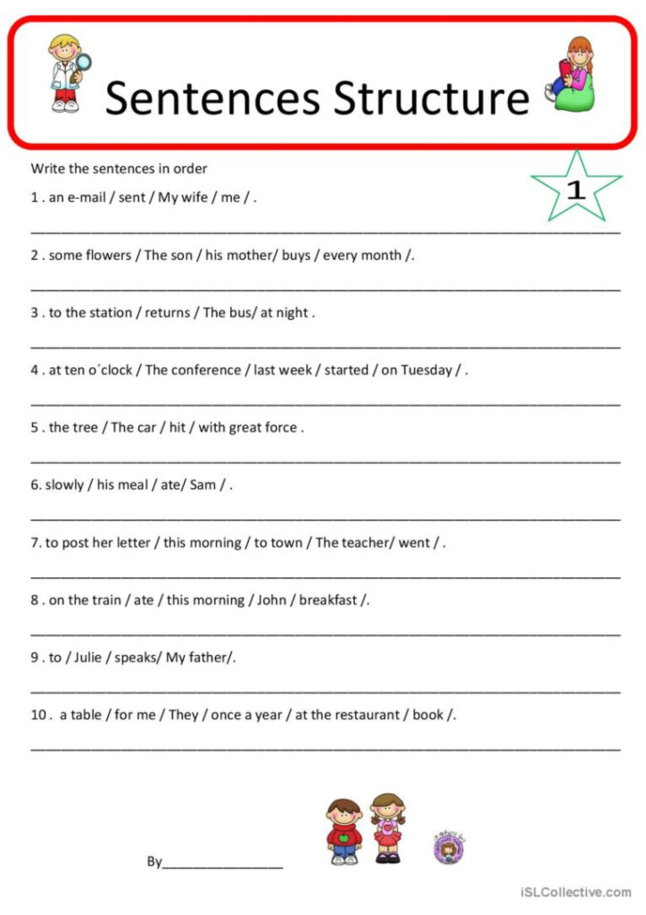 Sentence Structure 1 English ESL Worksheets Pdf Doc