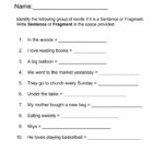 Sentence Vs Non Sentence Worksheet Free Download Gmbar co