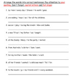 Sentence Word Order Practice Worksheet