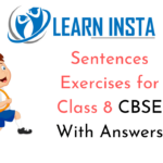 Sentences Exercises For Class 8 CBSE With Answers NCERT MCQ