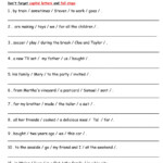 Simple Past Sentence Making Worksheet Simple Sentences Match